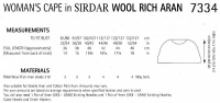Knitting Pattern - Sirdar 7334 - Wool Rich Aran - Woman's Cape